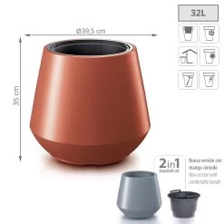 Prosperplast Maceta HEOS 32LCon Depósito 395x395x350 Cobre -Intemperie Jardín Tienda 0c804f712dab21e9