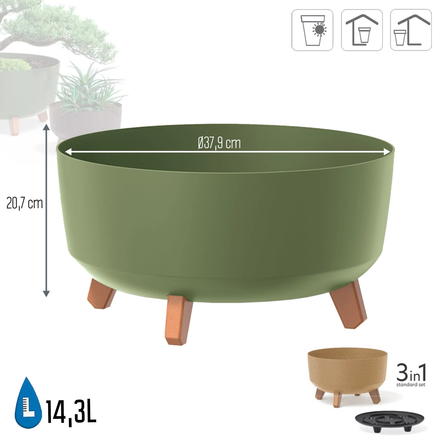 Prosperplast Macetero Vertierra GRACIA 38 X38 X19,5 Cm 14,3 L 5 Prosperplast Macetero Vertierra GRACIA 38 X38 X19,5 Cm 14,3 L - Imagen 3