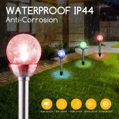 Aigostar Luces Solares Jardín 6 Pack, RGB. IP44 , L80*W80*H358mm -Intemperie Jardín Tienda 16c0a6e4b6b4f998