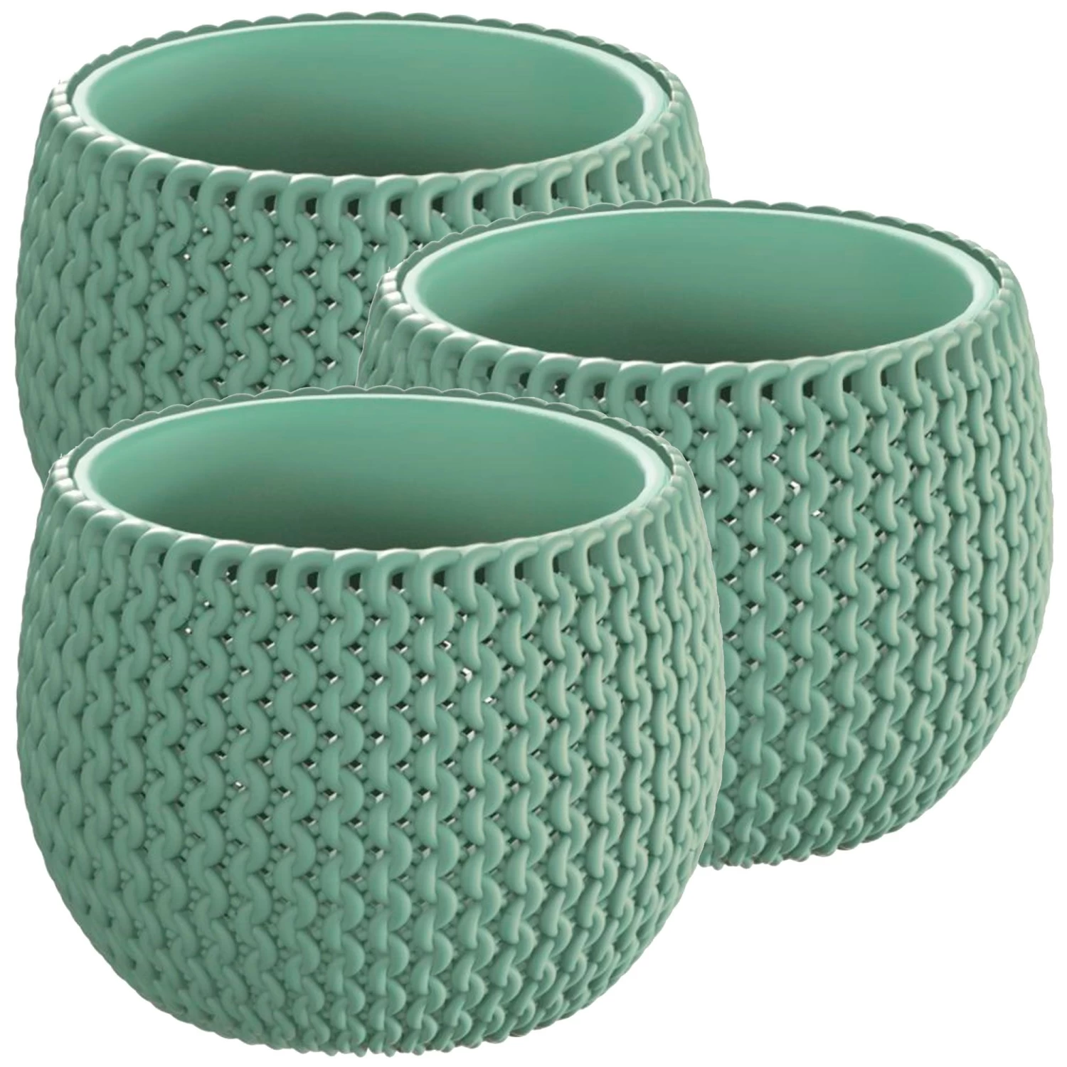 WellHome Pack 3 Macetas Redondas Splofy Bowl 18x18x13 Cm Menta 3 WellHome Pack 3 Macetas Redondas Splofy Bowl 18x18x13 Cm Menta