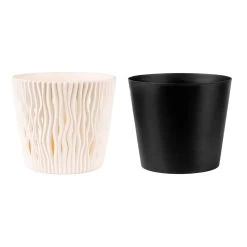 WellHome Set 2 Macetas Plástico Sandy Round Crema - 26,2x26,2x22,2cm 11 WellHome Set 2 Macetas Plástico Sandy Round Crema - 26,2x26,2x22,2cm -Intemperie Jardín Tienda 1bc3853aed9ce771