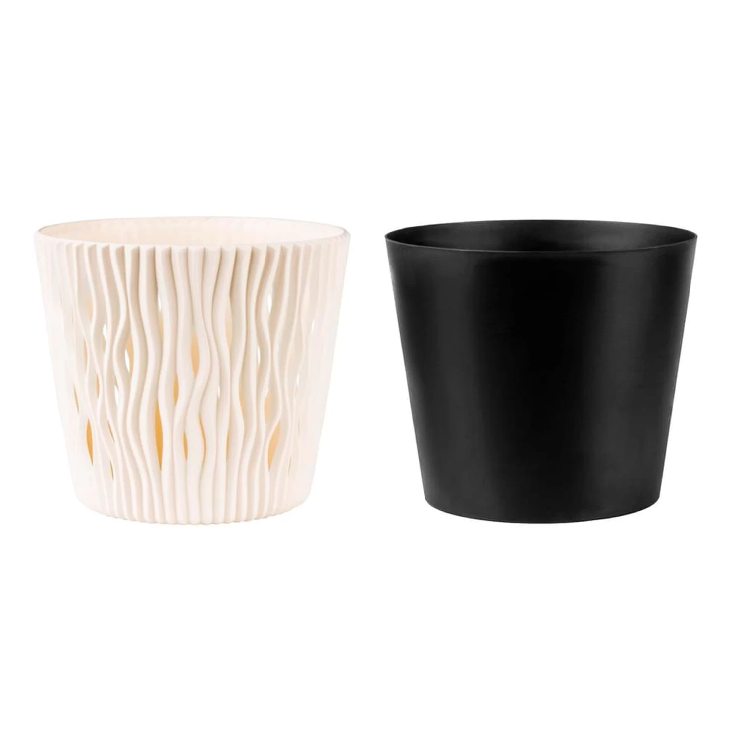 WellHome Set 2 Macetas Plástico Sandy Round Crema - 26,2x26,2x22,2cm 7 WellHome Set 2 Macetas Plástico Sandy Round Crema - 26,2x26,2x22,2cm - Imagen 5