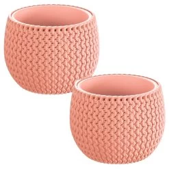 WellHome Pack 2 Macetas Redondas Splofy Bowl 14,4x14,4x11 Cm Melocoton