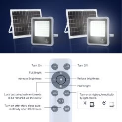 Aigostar Foco Proyector LED Solar Con Mando A Distancia, 100W, 6500K IP65 -Intemperie Jardín Tienda 2b98692205cc5cd8