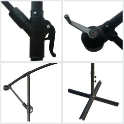 Sombrilla Excéntrica Oahu Redonda 3,50 M De Diámetro Color Rojo + Funda -Intemperie Jardín Tienda 2ebf1b2b21e275e2