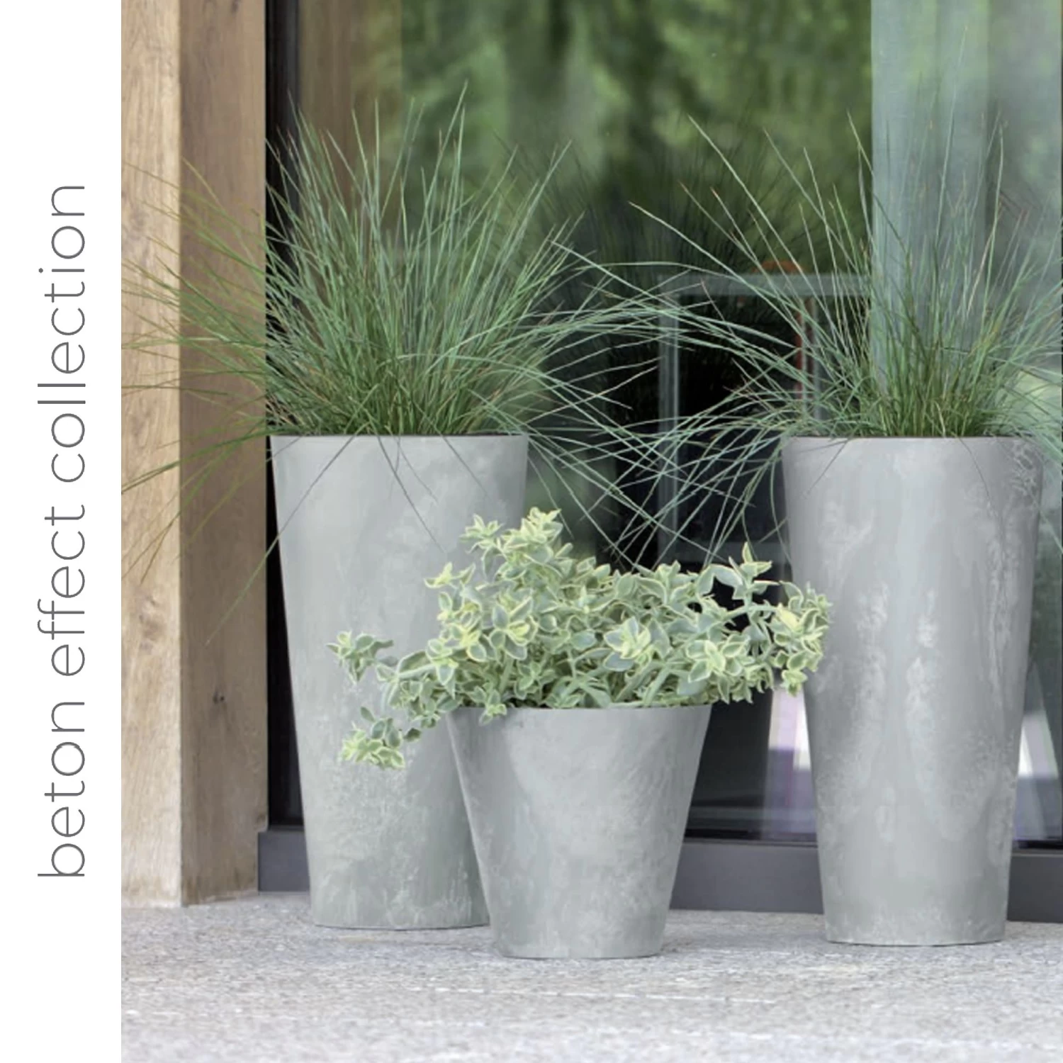 Prosperplast Maceta CUBE SLIM BETON EFFECT 25LCon Depósito 355x355x440 Antracita 4 Prosperplast Maceta CUBE SLIM BETON EFFECT 25LCon Depósito 355x355x440 Antracita - Imagen 2