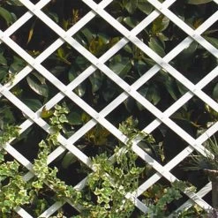 Celosía Extensible Rombos Trelliflex De PVC Blanco Nortene 144 X 21 Cm