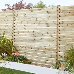 Pack 2 Postes De Madera Ranurado Para Valla "lemhi" 240 X 9 X 4,5 Cm -Intemperie Jardín Tienda 3663602433118 25c BI