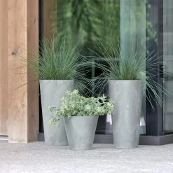 Prosperplast Maceta TUBUS BETON EFFECT 28,5L 400x400x373 Marengo -Intemperie Jardín Tienda 438963bc53a9a340