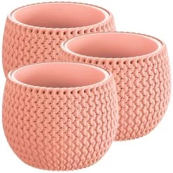 WellHome Pack 3 Macetas Redondas Splofy Bowl 18x18x13 Cm Melocoton