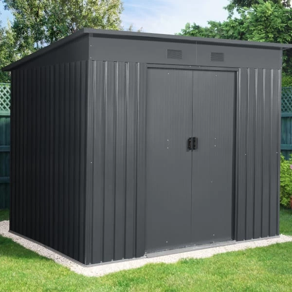 Caseta Exterior Gris Antracita 199x238x193 Cm Blooma 6 Caseta Exterior Gris Antracita 199x238x193 Cm Blooma - Imagen 4