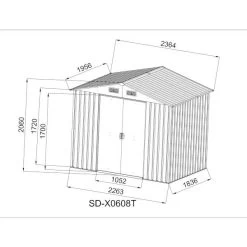 Caseta De Metal 206x236x196 Cm Y 4,15 M² 15 Caseta De Metal 206x236x196 Cm Y 4,15 M² -Intemperie Jardín Tienda 5059340346298 27c bi