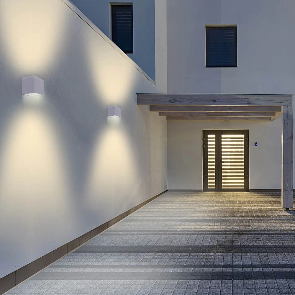 Aplique De Exterior LED Torino 2 Luces Blanco Con Forma De Cubo IP54 Wonderlamp 7 Aplique De Exterior LED Torino 2 Luces Blanco Con Forma De Cubo IP54 Wonderlamp - Imagen 5