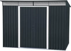 CASETA COBERTIZO METAL JARDIN PENT ROOF 8X6 DURAMAX GRIS