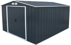 CASETA COBERTIZO METAL JARDIN ECO 10X12 GRIS DURAMAX
