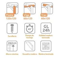 Pérgola Laminada - SITGES 600x300cm 5 Pérgola Laminada - SITGES 600x300cm -Intemperie Jardín Tienda 636ba5171eb641.42415533