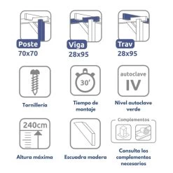 Pérgola Maciza - MATARÓ 510x420cm 5 Pérgola Maciza - MATARÓ 510x420cm -Intemperie Jardín Tienda 636ba52eb92b44.66983476