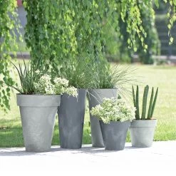 Prosperplast Maceta CUBE BETON EFFECT 12L., 300x300x266, Color Antracita -Intemperie Jardín Tienda 638531177b5032.79639072