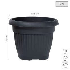 Prosperplast Maceta TERRA 27L., 450x450x350, Color Antracita 8 Prosperplast Maceta TERRA 27L., 450x450x350, Color Antracita -Intemperie Jardín Tienda 638531645f9f72.24052828