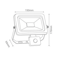 Pack 2X Focos Proyector LED 10W Con Detector De Movimiento PIR Negro IP44 -Intemperie Jardín Tienda 638543ab7a6b84.85355342