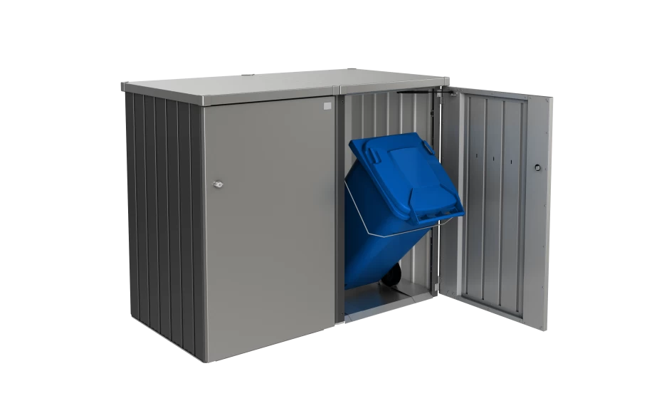 CASETA CONTENEDOR DE BASURA METALICO BIOHORT ALEX COLOR GRIS OSCURO 4 CASETA CONTENEDOR DE BASURA METALICO BIOHORT ALEX COLOR GRIS OSCURO - Imagen 2