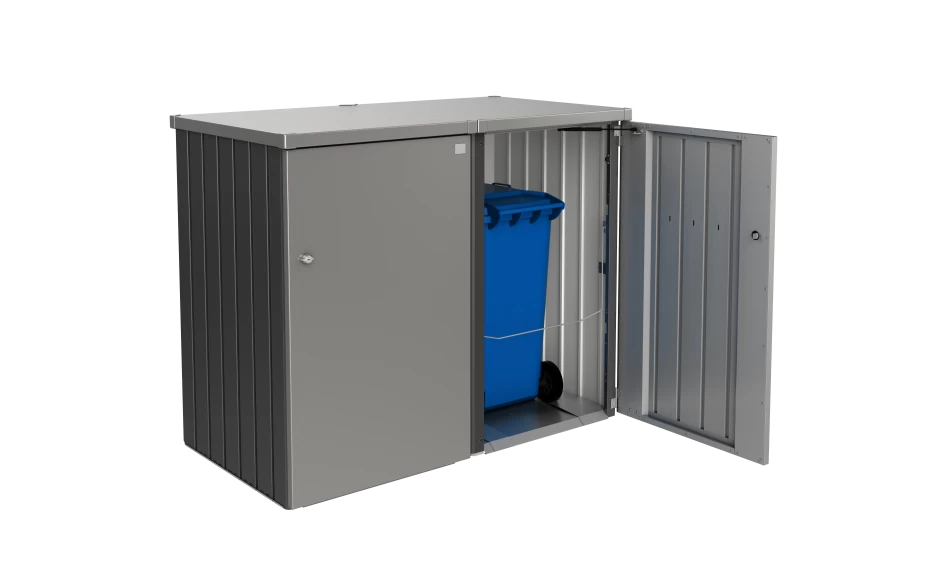 CASETA CONTENEDOR DE BASURA METALICO BIOHORT ALEX COLOR GRIS OSCURO 6 CASETA CONTENEDOR DE BASURA METALICO BIOHORT ALEX COLOR GRIS OSCURO - Imagen 4