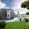 CASETA METALICA BIOHORT JARDIN HIGHLINE H1 DOBLE PUERTA COLOR GRIS OSCURO