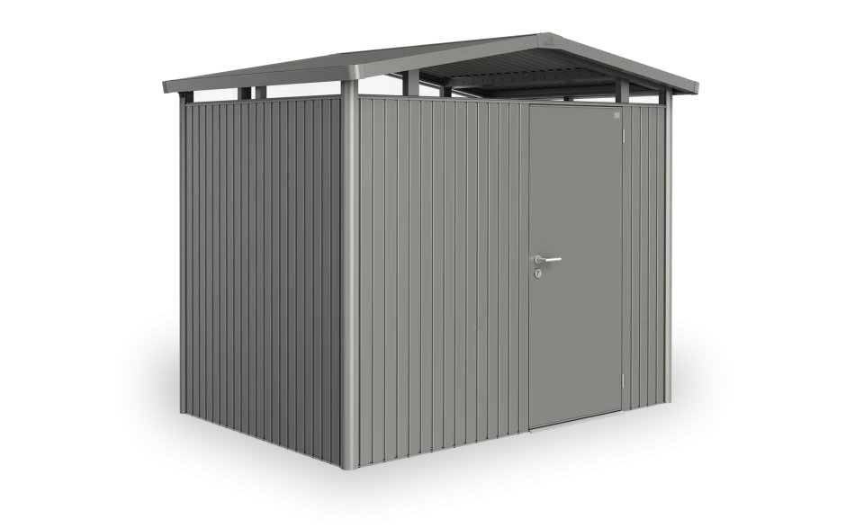 CASETA METALICA BIOHORT JARDIN PANORAMA P1 COLOR GRIS CUARZO 3 CASETA METALICA BIOHORT JARDIN PANORAMA P1 COLOR GRIS CUARZO