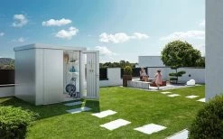 CASETA METALICA BIOHORT JARDIN NEO 1C DOBLE PUERTA COLOR PLATA -Intemperie Jardín Tienda 63896bc0f27bf3.15077070