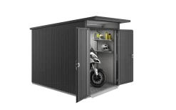 CASETA METALICA BIOHORT JARDIN AVANTGARDE A6 DOBLE PUERTA COLOR GRIS CUARZO -Intemperie Jardín Tienda 63896bf777e952.44643081