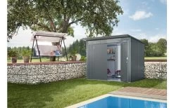 CASETA METALICA BIOHORT JARDIN AVANTGARDE A3 DOBLE PUERTA COLOR PLATA -Intemperie Jardín Tienda 63896dfb5e0721.79393663