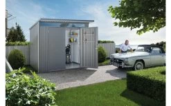 CASETA METALICA BIOHORT JARDIN AVANTGARDE A3 DOBLE PUERTA COLOR PLATA -Intemperie Jardín Tienda 63896dfb777468.22939185