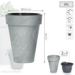 Prosperplast Maceta CUBE SLIM BETON EFFECT 25LCon Depósito 355x355x440 Hormigón 9 Prosperplast Maceta CUBE SLIM BETON EFFECT 25LCon Depósito 355x355x440 Hormigón -Intemperie Jardín Tienda 7580547b5ad60c4f