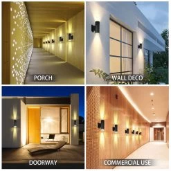 Aplique Pared Exterior, IP65, Negro, Aigostar -Intemperie Jardín Tienda 7e7a667514203da7