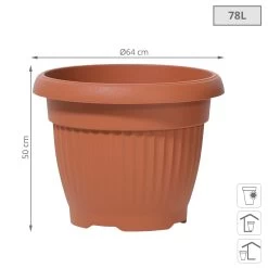 Prosperplast Maceta TERRA 78L 640x640x500 Terracota -Intemperie Jardín Tienda 81714c9b92ae9b72