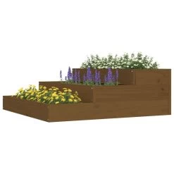 VIDAXL Jardinera Madera Maciza De Pino Marrón Miel 78x78x27 Cm -Intemperie Jardín Tienda 89f4a17a03153926