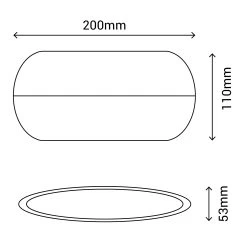 Aplique Para Exterior LED 12W 3000K Ovalado Blanco IP54 -Intemperie Jardín Tienda 8baa41be4a74ae50