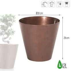 Prosperplast Maceta TUBUS CORTEN 12L 300x300x280 Cobre -Intemperie Jardín Tienda 91c1875450476da3