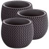 WellHome Pack 3 Macetas Redondas Splofy Bowl 14,4x14,4x11 Cm Antracita -Intemperie Jardín Tienda 93431bb177d45c24