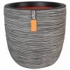 Capi Macetero Redondo Nature Rib 43x41 Cm Gris Antracita KOFZ933