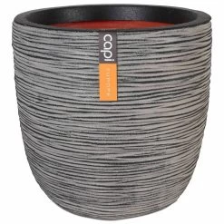 Capi Macetero Redondo Nature Rib 43x41 Cm Gris Antracita KOFZ933