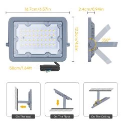 Aigostar Focos LED Exterior 30W, 3000K 2450LM, IP65, 2 Piezas -Intemperie Jardín Tienda 963fa7e3bcb8be02