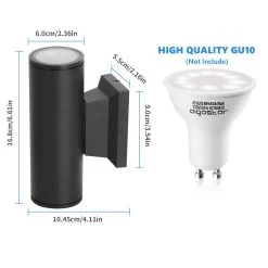 Aplique Pared Exterior, IP65, Negro, Aigostar -Intemperie Jardín Tienda 9df6013dcd7201df