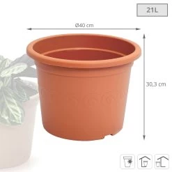 Prosperplast Maceta PLASTICA 21L 400x400x303 Terracota -Intemperie Jardín Tienda 9f2c0d055e0e8057