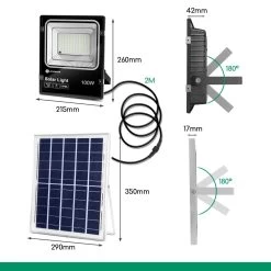 Aigostar Foco Proyector Led Solar Con Mando A Distancia,100w,6500k Ip66,2m 12 Aigostar Foco Proyector Led Solar Con Mando A Distancia,100w,6500k Ip66,2m -Intemperie Jardín Tienda a0e5efaee6994bf3