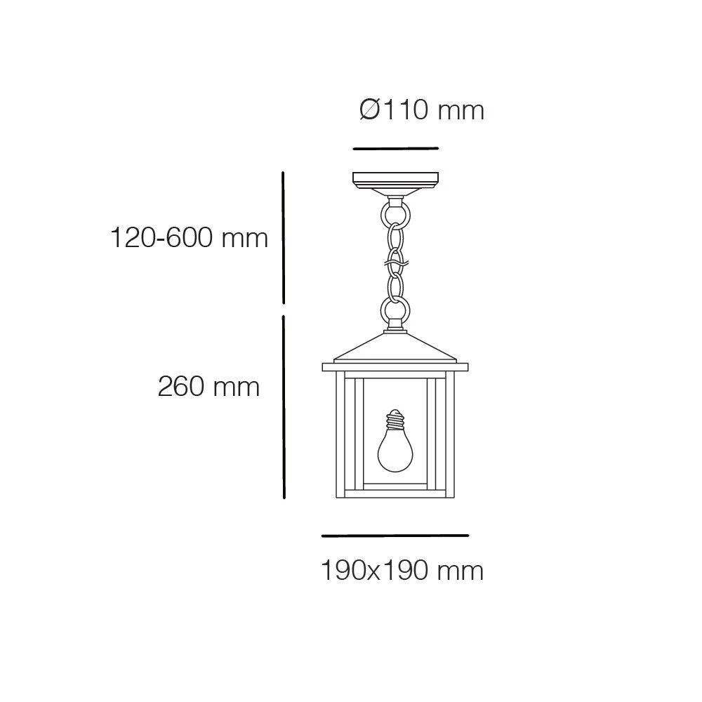 Lámpara Colgante De Exterior Avenida Retro Con Pantalla Transprente 1xE27 IP23 Wonderlamp 8 Lámpara Colgante De Exterior Avenida Retro Con Pantalla Transprente 1xE27 IP23 Wonderlamp - Imagen 6