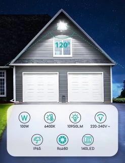 Aigostar 100W Foco LED Con Sensor Movimiento PIR, 10950LM IP65 6400K 13 Aigostar 100W Foco LED Con Sensor Movimiento PIR, 10950LM IP65 6400K -Intemperie Jardín Tienda ac680465f886ce49