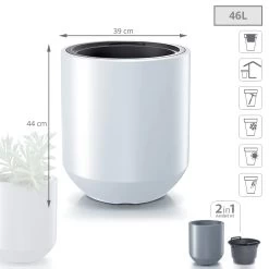 Prosperplast Maceta HEOS 46LCon Depósito 390x390x440 Blanco -Intemperie Jardín Tienda b0f6cd1ebe11a838