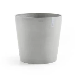 Ecopots Maceta Redonda Amsterdam 50 Blanco Gris - ø 50 X H. 43,8 Cm - 62 L