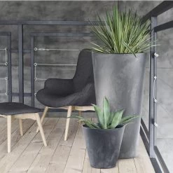 Prosperplast Maceta TUBUS BETON EFFECT 28,5L 400x400x373 Marengo -Intemperie Jardín Tienda bde7c9cc25e180ab